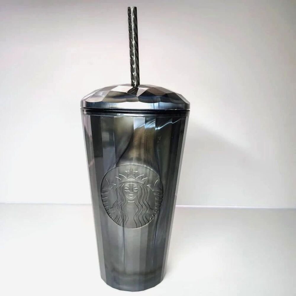 Starbucks Iridescent Black Pearl Marbled Grande 16 oz Dome Cold Cup Tumbler New